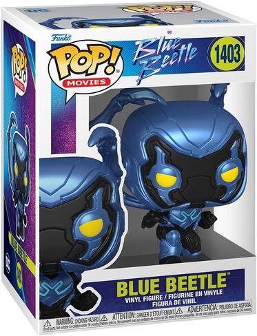 Funko Pop! Movies: Blue Beetle - Blue Beetle Crouching Bundled with a Byron's Attic Protector in Saudi Arabia