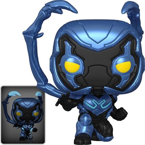 Funko Pop! Movies: Blue Beetle - Blue Beetle Crouching Bundled with a Byron's Attic Protector in Saudi Arabia