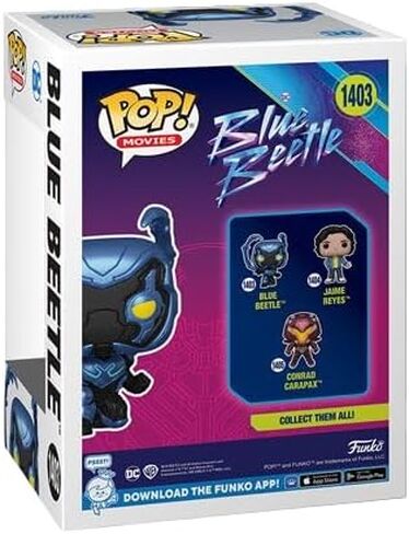 Funko Pop! Movies: Blue Beetle - Blue Beetle Crouching Bundled with a Byron's Attic Protector in Saudi Arabia