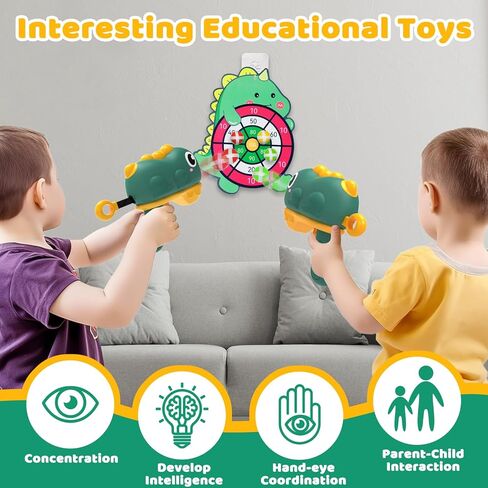 Samtop Dart Board Games for 3 4 5 6 7 8 9 10 11 12 Year Old Kids, 2 Mode Shooting Toys Indoor Outdoor Toys for Kids Boys Girls, Shooting Party Game Gun Toys Kids Christmas Birthday Gifts in Kuwait
