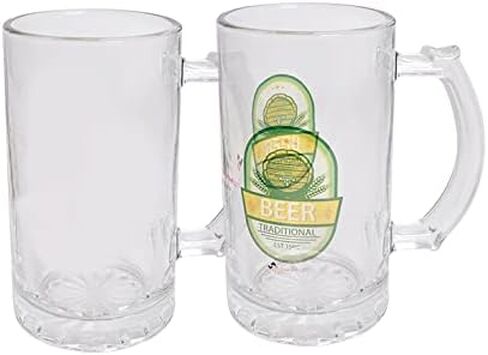 قطعتان من الكوب الشفاف سعة 16 أونصة لصباغة البيرة الفارغة والنقل الحراري الحراري in Kuwait