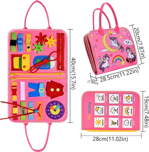 لعبة HmiL-U Busy Board Montessori لألعاب الأطفال الصغار بعمر 3 4 5 سنوات وأنشطة التعلم في مرحلة ما قبل المدرسة والألعاب التعليمية الجميلة الأساسية والمهارات الحركية والألعاب الحسية لسيارة الطائرة هدية للفتيات. in Kuwait