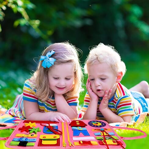 لعبة HmiL-U Busy Board Montessori لألعاب الأطفال الصغار بعمر 3 4 5 سنوات وأنشطة التعلم في مرحلة ما قبل المدرسة والألعاب التعليمية الجميلة الأساسية والمهارات الحركية والألعاب الحسية لسيارة الطائرة هدية للفتيات. in Kuwait