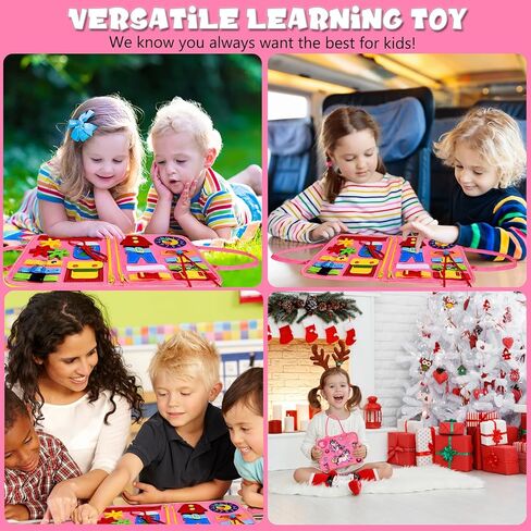 لعبة HmiL-U Busy Board Montessori لألعاب الأطفال الصغار بعمر 3 4 5 سنوات وأنشطة التعلم في مرحلة ما قبل المدرسة والألعاب التعليمية الجميلة الأساسية والمهارات الحركية والألعاب الحسية لسيارة الطائرة هدية للفتيات. in Kuwait