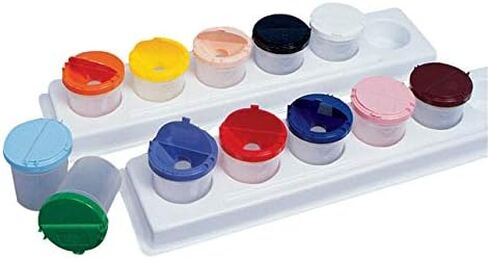 مجموعة أكواب Jack Richeson 401007 Neatness Paint Cup مزودة بغطاء وزنه 226.7 جم. السعة, ألوان متنوعة, 3. ارتفاع 25 بوصة, 6. عرض 25 بوصة, 21. طول 21 بوصة, بلاستيك (عبوة من 12 قطعة) in Saudi Arabia