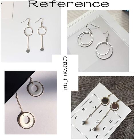 اوبسيدي دلايات مجوفة متنوعة هندسية من الستانلس ستيل للحرف اليدوية لصنع الحلقان والسلاسل والمجوهرات، دائرة وقلب مربع ومستطيل وقمر ونجمة وصليب ودائرة مختلطة NSD-KBLC190030W-10-2X-US in Kuwait