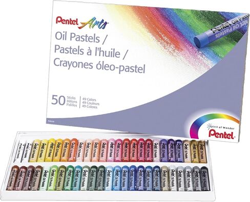 Pentel Arts Oil Pastels, 50 Color Set (PHN-50) in Saudi Arabia
