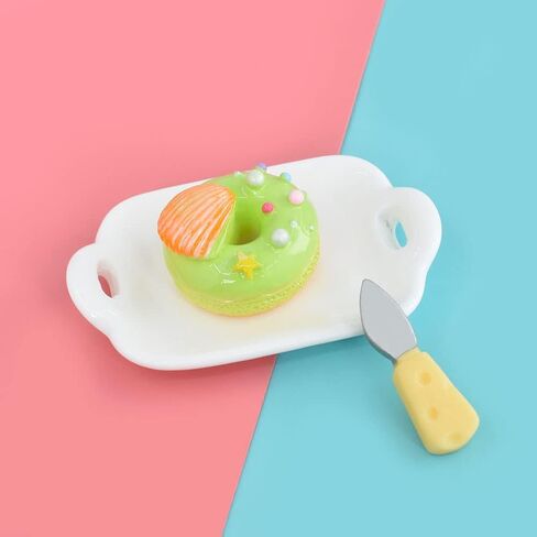 50 قطعة من الراتنج على شكل دونات مصغرة محاكاة دلايات دونات ملونة على شكل دونات لمنزل صغير 1:12، مجموعات مطبخ مصغرة لتزيين حافظة الهاتف بنفسك، اكسسوارات مجوهرات in Kuwait