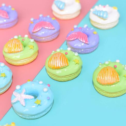 50 قطعة من الراتنج على شكل دونات مصغرة محاكاة دلايات دونات ملونة على شكل دونات لمنزل صغير 1:12، مجموعات مطبخ مصغرة لتزيين حافظة الهاتف بنفسك، اكسسوارات مجوهرات in Kuwait