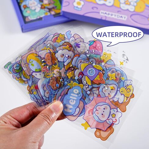 100 Sheets Kawaii Stickers Cute Pet Rabbit Bear Stickers Gifts Waterproof Water Bottle Laptop Scrapbook Vinyl Stickers in Kuwait