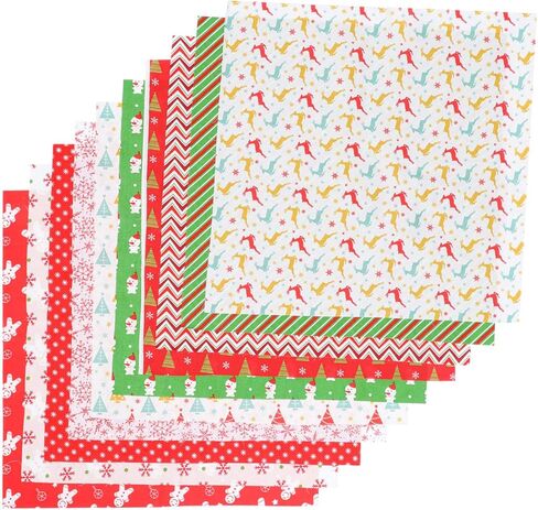 10 قطع من نسيج قطن عيد الميلاد، مقاس 19.68 × 19.68 بوصة، مربعات خياطة، نسيج اللحف، خليط من الدهون، قصاصات قماش عيد الميلاد مسبقًا، لخياطة اللحف، غلاف هدايا عيد الميلاد in Kuwait