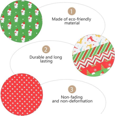 10 قطع من نسيج قطن عيد الميلاد، مقاس 19.68 × 19.68 بوصة، مربعات خياطة، نسيج اللحف، خليط من الدهون، قصاصات قماش عيد الميلاد مسبقًا، لخياطة اللحف، غلاف هدايا عيد الميلاد in Kuwait