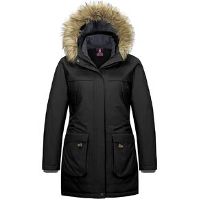 Little Donkey Andy Women's Waterproof Insulated parka Jacket Hooded Ski Coat Long Mountain Jacket