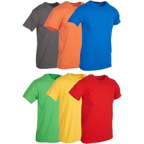 BILLIONHATS 6 Packs of Bulk Men's T-Shirts Eversoft Cotton Regular Fit Short Sleeve Crew Neck Lightweight T-Shirt Tees