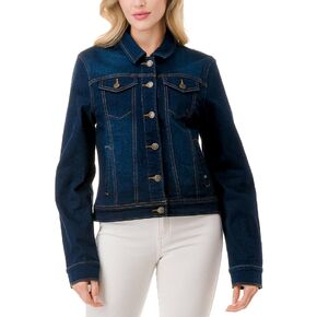 Women's Denim Jean Jackets Junior Classic & Distressed Button Down Long Sleeve Stretch Casual Cropped Tops