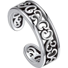 Silvora Sterling Silver Toe Rings for Women Teen Girls, Adjustable Summer Toe Jewelry with Delicate Gift Packaging