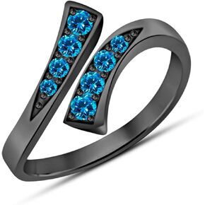 Gemstar Jewellery 14k Black Gold Plated Bypass Black Adjustable Toe Ring in Kuwait