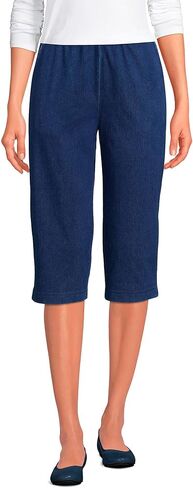Lands' End Womens Sport Knit Denim Capri Pants Medium Indigo Petite Large in Saudi Arabia