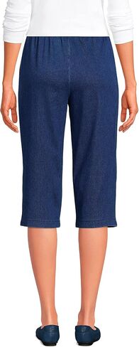 Lands' End Womens Sport Knit Denim Capri Pants Medium Indigo Petite Large in Saudi Arabia