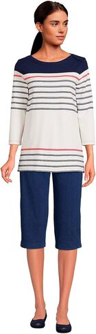 Lands' End Womens Sport Knit Denim Capri Pants Medium Indigo Petite Large in Saudi Arabia