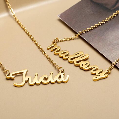 Awegift Personalized Name Necklace 18K Gold Plated New Mom Bridesmaid Gift Jewelry for Women in Kuwait