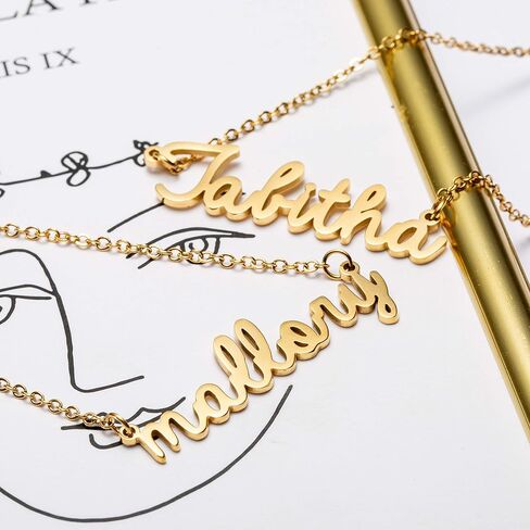 Awegift Personalized Name Necklace 18K Gold Plated New Mom Bridesmaid Gift Jewelry for Women in Kuwait