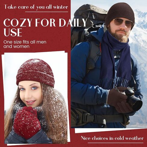 Suhine 60 Pcs Winter Warm Sets Include 12 Beanie Unisex Winter Hat 12 Scarves 12 Pair Gloves 12 Soft Lightweight Blankets 12 Pairs Socks Multicolor Homeless Care Package Supplies Bulk for Men Women in Saudi Arabia