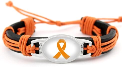 Kicomvi Breast Cancer Awareness Leather Bracelet Handmade Pink Ribbon Leather Rope Braided Bracelet Adjustable Awareness Hope Wrap Bangle for Women Jewelry in Saudi Arabia