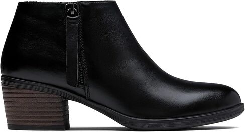 Women's Leather Ankle Boots, Low Heel Short Booties with Zipper in Saudi Arabia