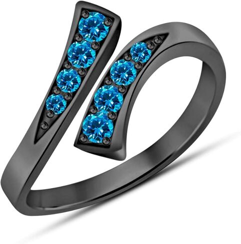 Gemstar Jewellery 14k Black Gold Plated Bypass Black Adjustable Toe Ring in Kuwait