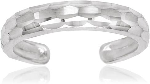 JewelryWeb - خاتم أصابع من الذهب الأصفر أو الأبيض الصلب عيار 10 قيراط قابل للتعديل بقطع الماس - 4 مم × 15 مم - خاتم من الذهب الحقيقي للنساء - غير مشوه ولا يسبب الحساسية - مجوهرات الجسم للشاطئ in Kuwait