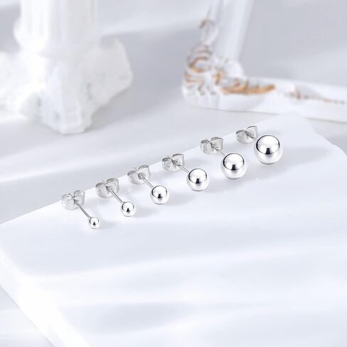 AoedeJ 6 Pairs Stainless Steel Stud Earrings Set Mens Earrings Stud Earrings for Women Hypoallergenic Mens Stud Earrings in Saudi Arabia