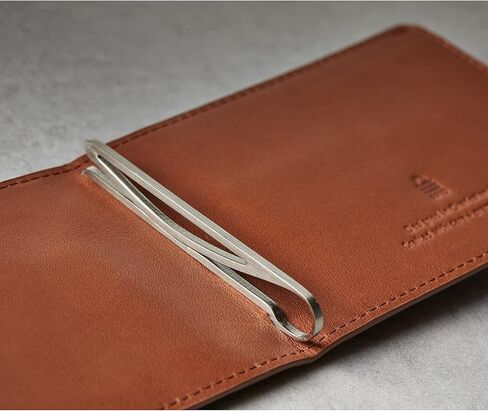 ديتيل يونيون والي بيفولد كلاسيك | محفظة جلدية مع مشبك نقود | حافظة رفيعة وبسيطة للجيب الأمامي للرجال (أسود) in Kuwait