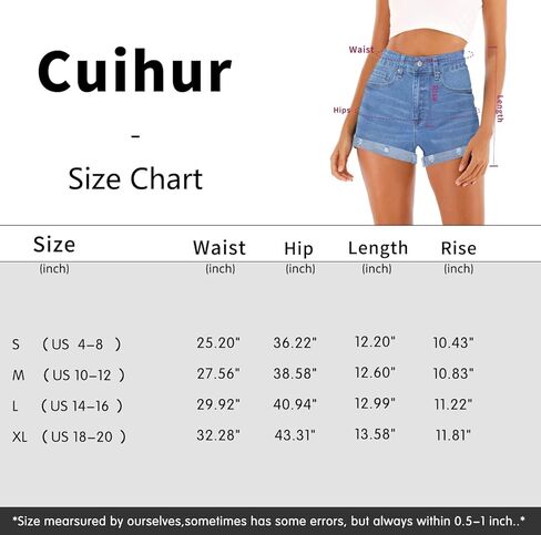 جينز Cuihur نسائي ممزق عالي الخصر وحاشية ملفوفة قابلة للتمدد وغير رسمية من قماش الدنيم الممزق in Kuwait