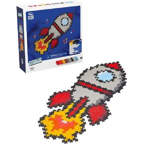 Plus Plus Puzzle By Number, 500 Piece Mini Interlocking Hashtag Color Blocks, 3D Pixel Art Kit for Kids - Rocket