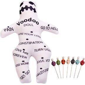 GRACEART 9 inch Voodoo Doll Revenge Spell with 7 pcs Skull Pins (Style-A)