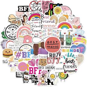 50 قطعة من ملصقات الصداقة - ملصقات فينيل مقاومة للماء بتصميم لطيف لزجاجات المياه والدراجات والامتعة والكمبيوتر ولوح التزلج والسيارة والدراجة النارية in Kuwait