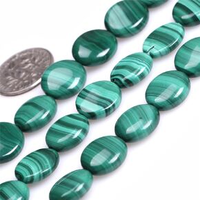 JOE FOREMAN 12mm Malachite Semi Precious Gemstone Coin A Grade Loose Beads for Jewelry Making DIY Handmade Craft Supplies 15"
