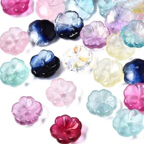 DanLingJewelry 100Pcs Random Color Beautiful Bow Glass Beads Tiny Bowknot Beads for Necklace Bracelet Chain Jewelry Making