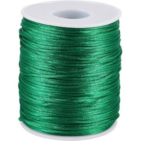 100 Yards 1.5mm Rattail Satin Nylon Trim Silk Cord Chinese Knotting Beading String Black Macrame Thread Cord for Necklace Bracelet Braided Jewelry Making in Kuwait