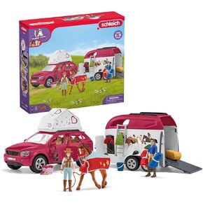 Schleich Horse Club, 18-Piece Playset Horse Toys for Girls and Boys, Horse Club Adventures with Car and Horse Trailer