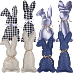 8 Pieces Easter Bunny Decor Farmhouse Easter Decor Stuffed Bunnies Rustic Fabric Spring Cloth Bunny Rabbit Decorations for Easter Home Wedding Farmhouse Basket Bowl Fillers Tiered Trays Ornaments in Saudi Arabia