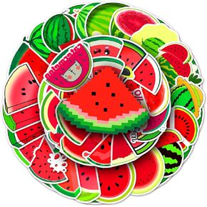 50 جهاز كمبيوتر شخصى ملصقات البطيخ - الصيف الفواكه السكر ملصق الفينيل للماء الشارات حزب تفضل للأطفال ملصقات لطيف Kawaii لزجاجات المياه الدراجات الأمتعة الكمبيوتر لوح التزلج سيارة دراجة نارية in Kuwait