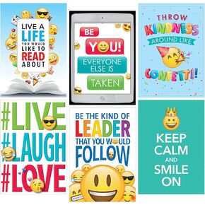 CTP Wall Poster Emoji Fun Inspire U Posters, Inspirational Posters, Six Poster Pack (Creative Teaching Press 8093-CK) in Kuwait