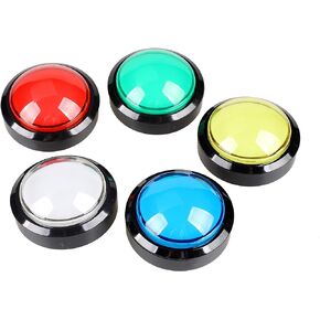EG STARTS 5X New 60mm Dome Shaped LED Illuminated Push Buttons for Arcade Coin Machine Operated Games (5X Blue)
