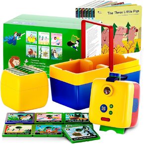 Story Cinema – Kids Storytelling Projector Interactive Read Aloud – Audiovisual Bedtime Story Player Starter Set w/6 Classic Books, 6 Story Packs, Easy-to-Use–Includes Lullaby (1. English Edition) in Kuwait