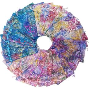 SumDirect 100pcs 5x7inch Mixed Color Coralline Organza Gift Bags, Wedding Favor Party Jewelry Candy Pouches with Drawstring