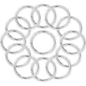 Unlorspy 20 Pcs Spring O Rings, Zinc Alloy Round Metal Split Rings, Round Carabiner Snap Clip for Key Chains, Bag, Purse (Gun Black, 25mm/1 inch Inner Dia) in Kuwait