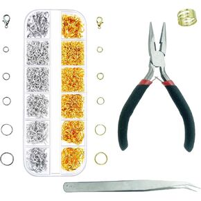Open Jump Rings and Lobster Clasps Jewelry Kit ，Jewelry Making Kit, with Round Buckle, Lobster Buckle, Jewelry Repair Tool, Used for Jewelry Making(Gold, Silver) in Saudi Arabia