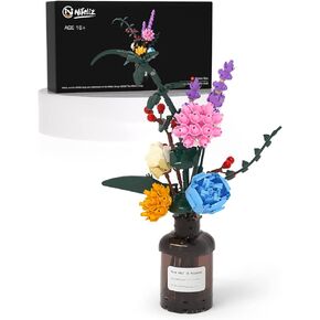 مجموعة بناء ديكور الزهور من نيفيلز، مجموعة بناء الزهور الملونة عرض نموذج الزهور أفكار الديكور الإبداعية هدية زهرة، مشروع بناء الاسترخاء للبالغين (421 قطعة) in Kuwait